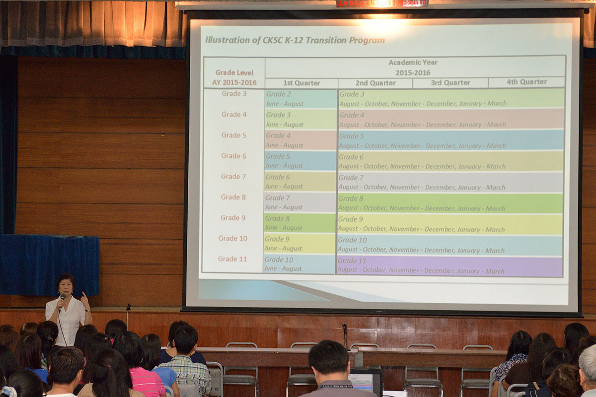 Dr. Poa discussing the CKSC Transition Plan